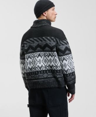 Men's Relaxed Fit Long Sleeve Fair Isle Turtleneck Sweater, Macy Exclusive