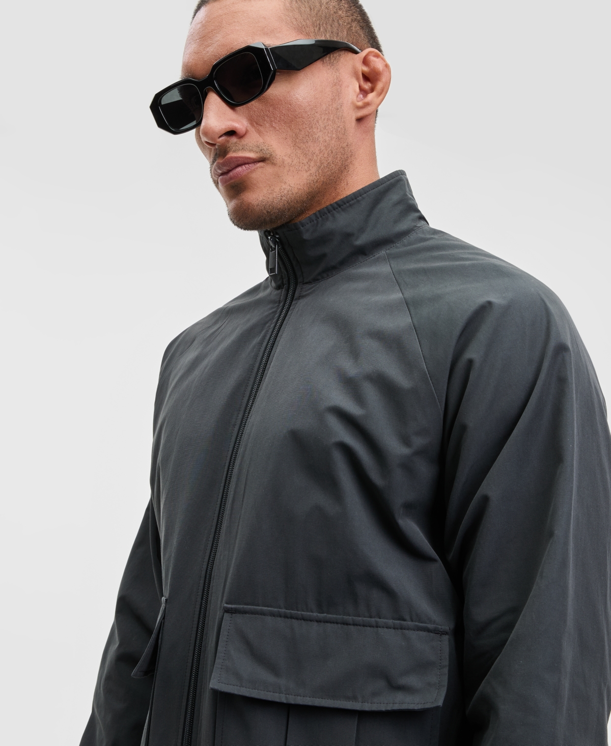 Mode of One Men's Relaxed Fit Pieced Zip-Front Track Jacket, Macy's Exclusive