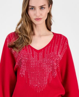 Women's Embellished Dolman-Sleeve Sweater