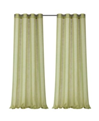 2 Pack Semi Sheer Linen Blend Grommet Top Window Curtains