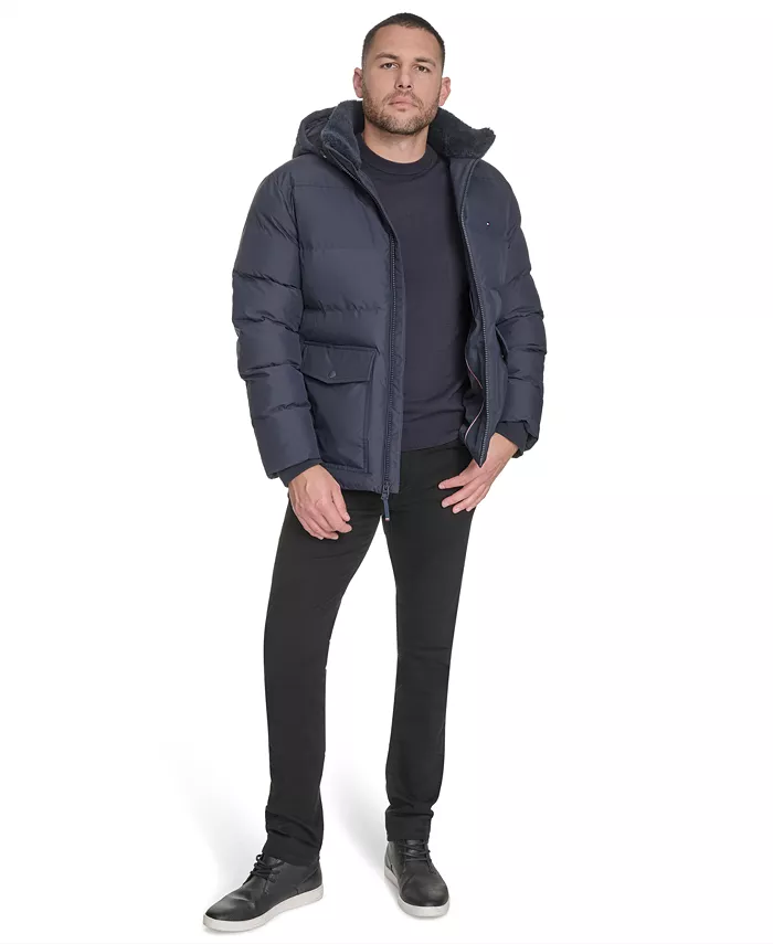 Men's Two Pocket Hooded Puffer Jacket - thumbnail 2