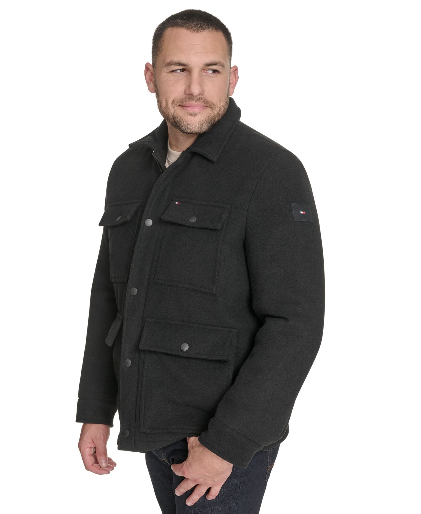 Мужская куртка Tommy Hilfiger Wool Blend Field, цвет: Чёрный — фото 3