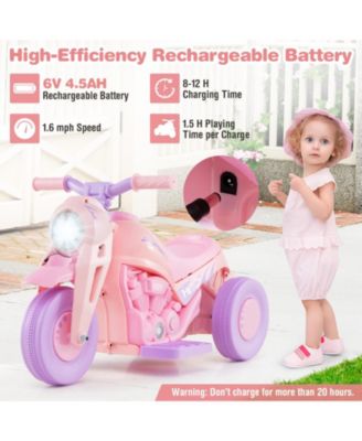 6V Kids Bubble Car Electric Ride on Motorcycle w/ Music Button & LED Headlight