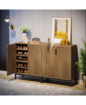 Shoe Cabinet, 20 Pairs Entryway Shoe Storage Cabinet with Shelves, 5-Tier Modern Free Standing Shoe Racks