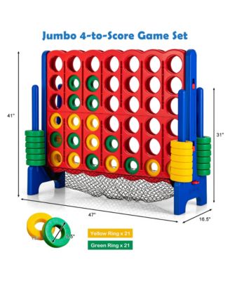 4-to-Score Giant Game Set 4-in-a-Row Connect Game W/Net Storage