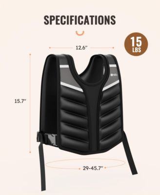 15LB Weighted Vest with Adjustable Buckle for Training, Running, and Fitness