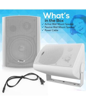 Bluetooth Wall Mount Speaker System - Active Powered Wall Mount Home Speakers, MP3/AUX/RCA Input (5.25   -inch, 300 Watt MAX)