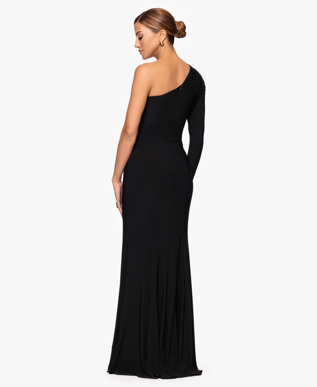 Xscape Women's One Shoulder Maxi Dress In Black