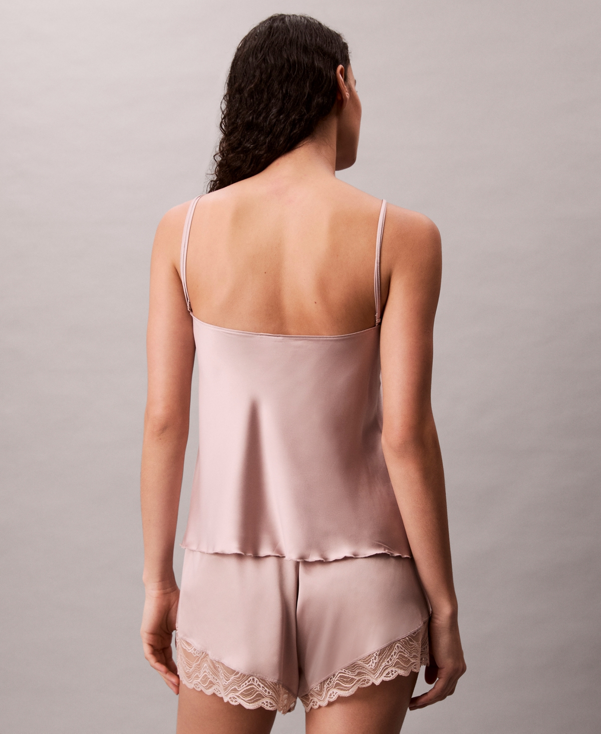Calvin Klein Women's Pull-on Adjustable Straps Satin Camisole In Brown