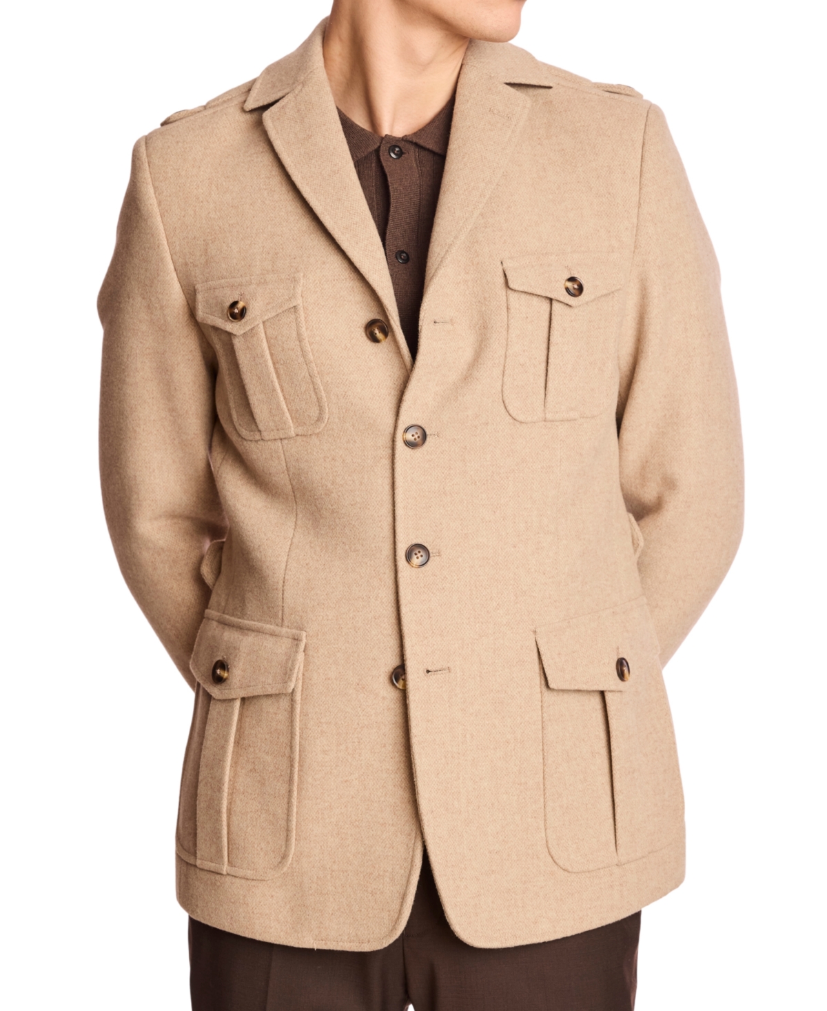 Paisley & Gray Men's Collared Utility Jacket In Brown