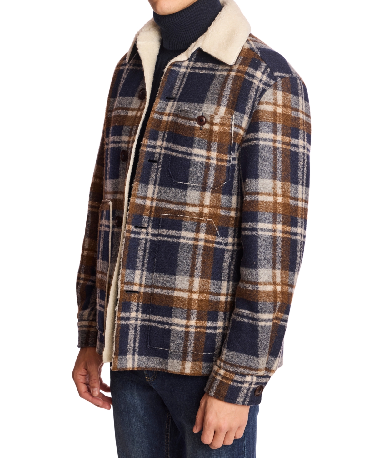 Paisley & Gray Men's Plaid Barn Coat In Blue