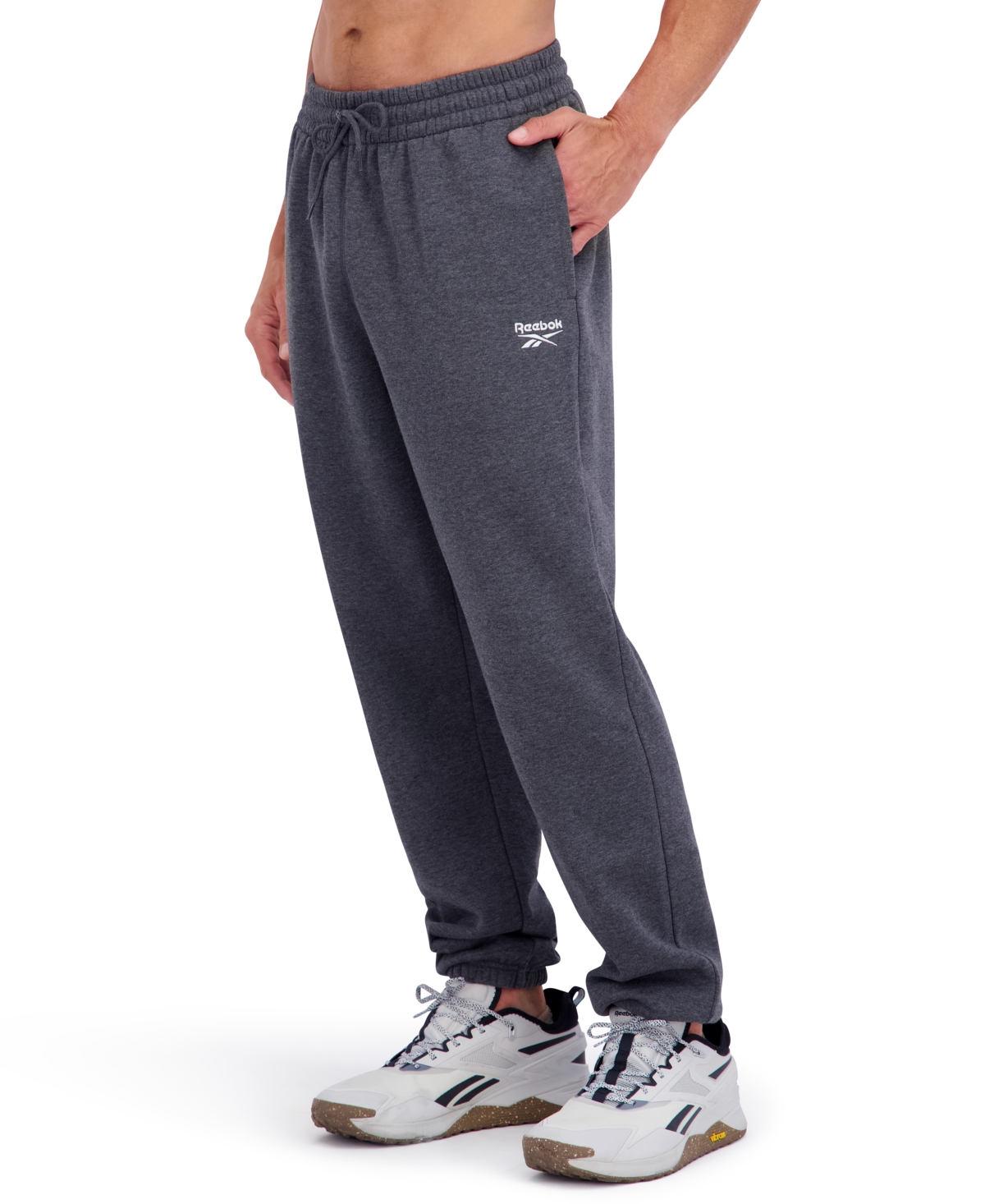 Reebok Men's Regular Fit Fleece Joggers In Gray