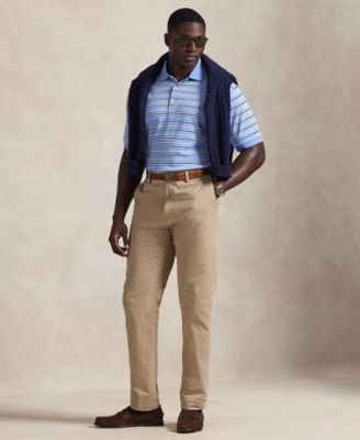 Men's Big & Tall Striped Short Sleeves Polo Shirt