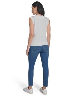 Women's V-Neck Pointelle Sweater