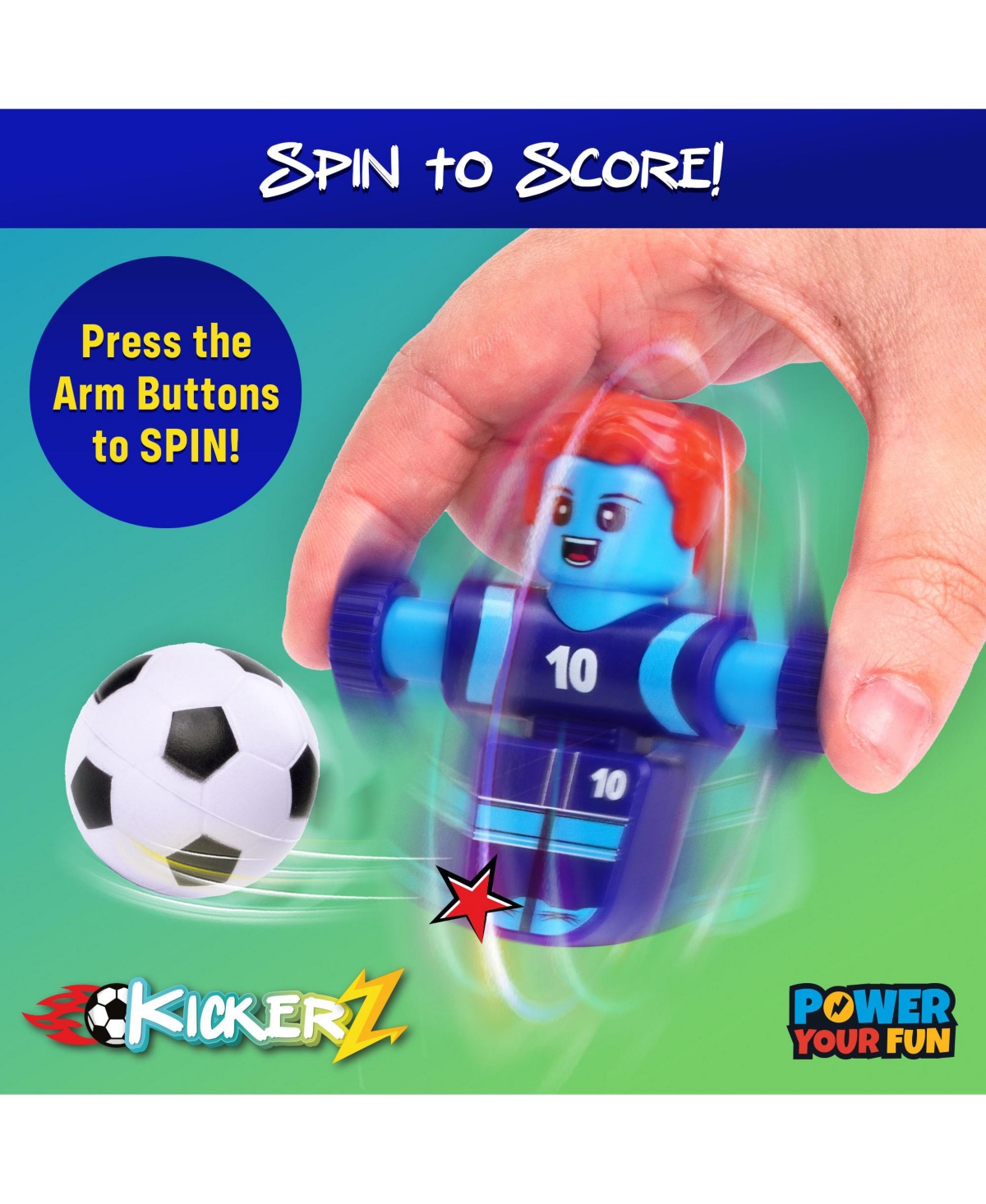 Power Your Fun KickerZ Soccer Fidgets Game Set- 8pc