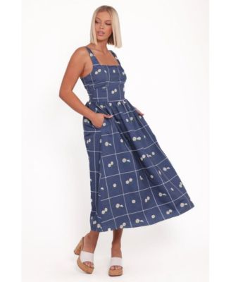 Women's Yolande Midi Dress - Blue Floral - XL
