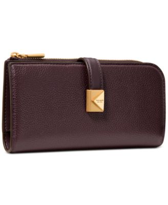 Deco Pebbled Leather Zip Slim Wallet