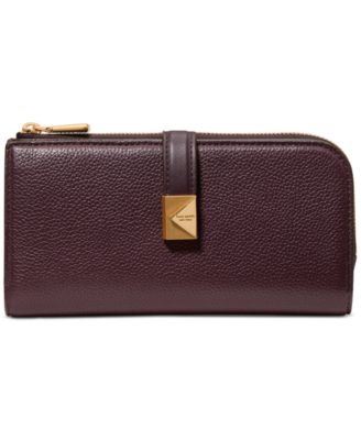 Deco Pebbled Leather Zip Slim Wallet
