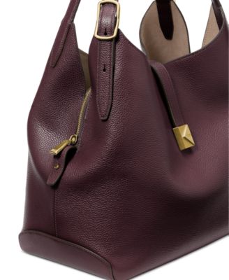 Deco Large Pebbled Leather Shoulder Bag