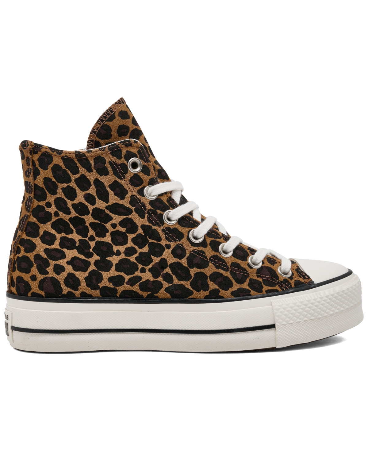 Converse Women's Chuck Taylor All Star Lift Platform Leopard Suede Casual Sneakers From Finish Line In Animal Print