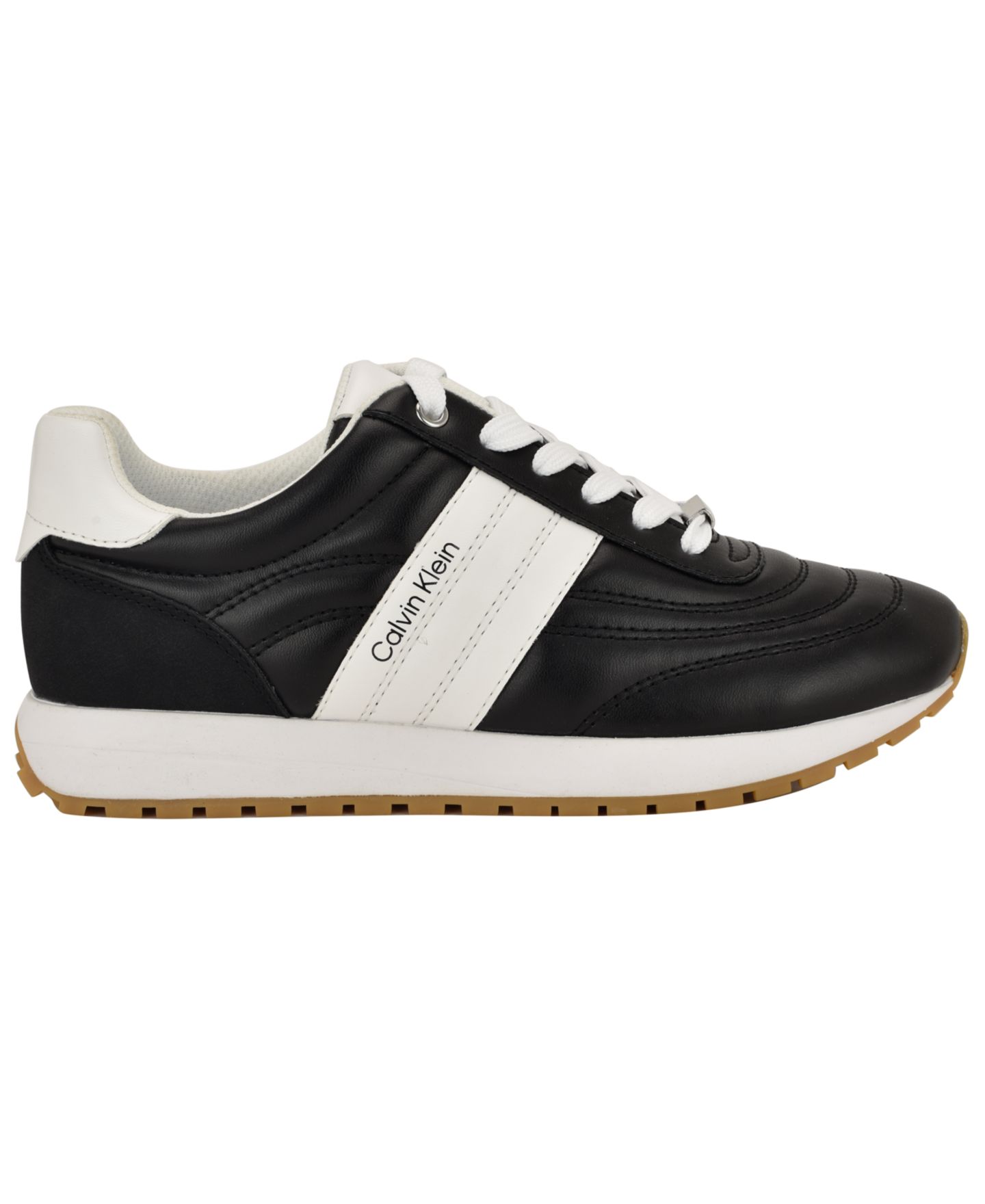 Женские кроссовки Calvin Klein Tatyann Retro Lace-Up, цвет: Чёрный / Белый — фото 2