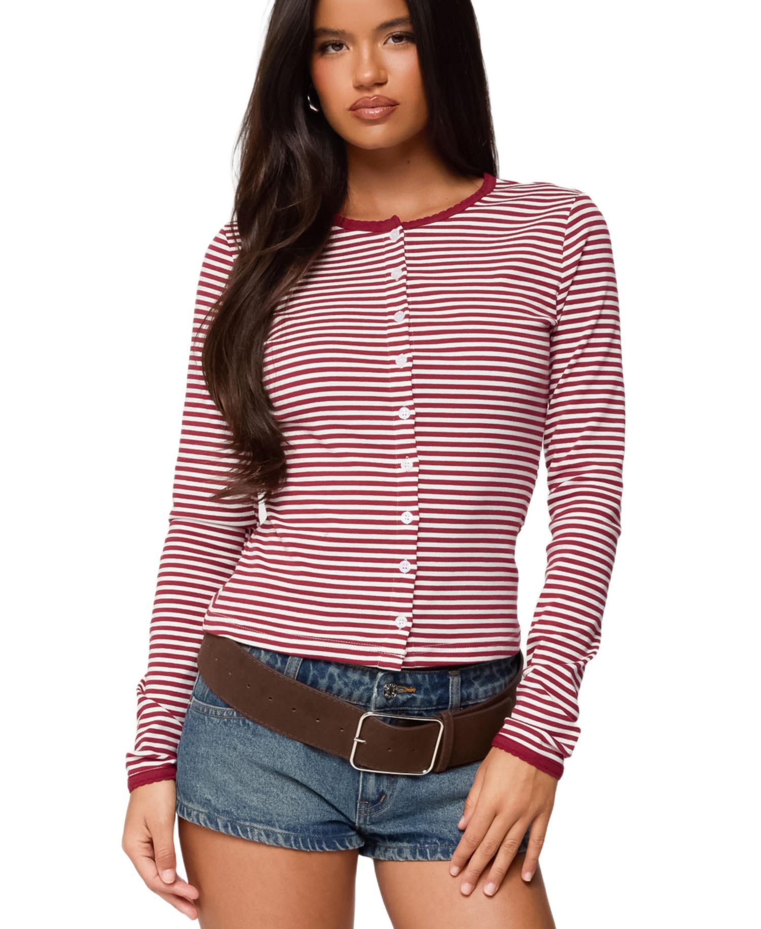 Women's Rayla Striped Button Up Top