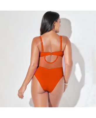 Women's Cup Mesh Underwire One Piece Swimsuit