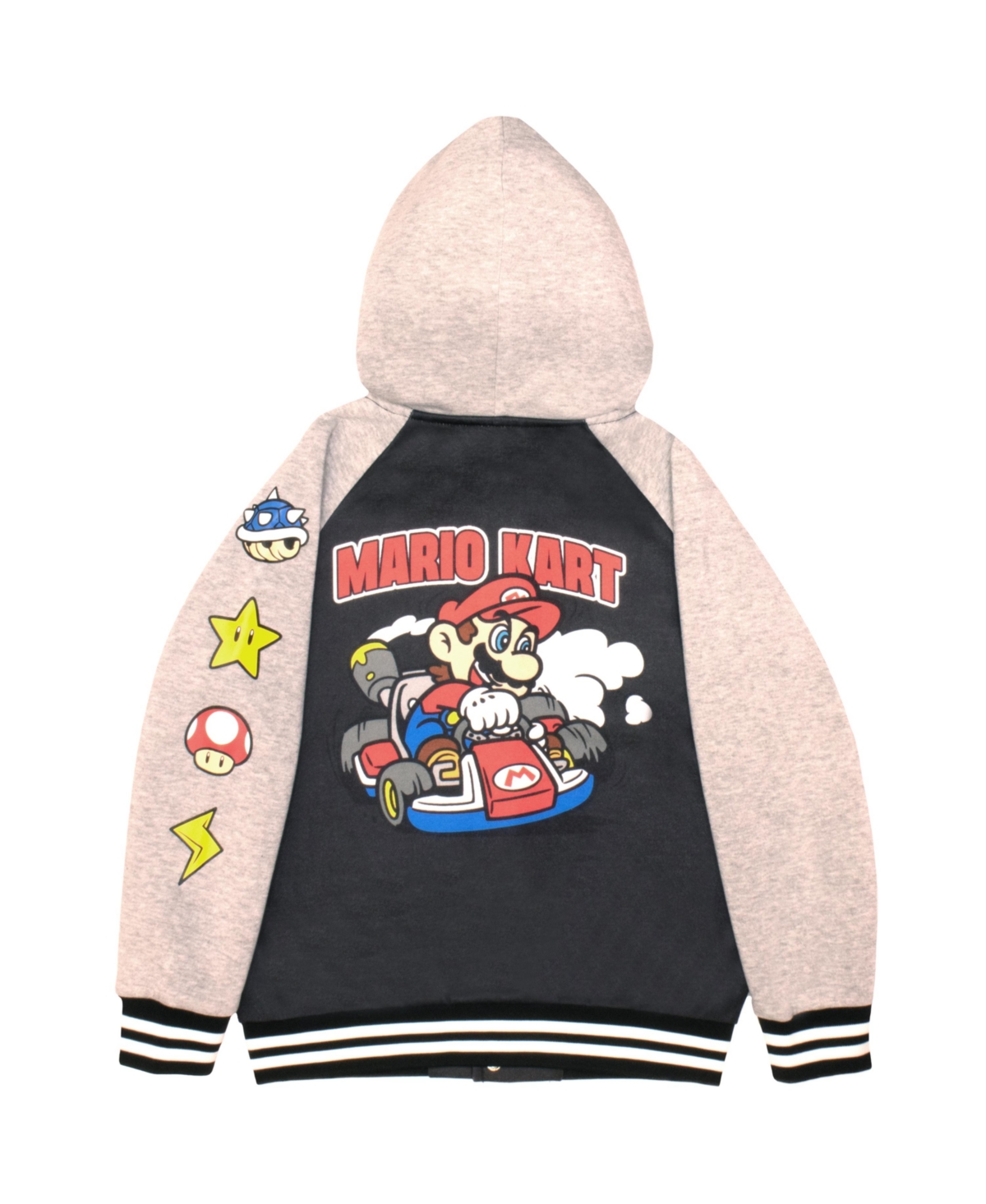 Mario Kart Big Boys Super Hooded Fleece Graphic Print Varsity Jacket