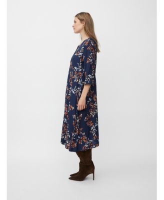MaNymari Round Neck 3/4 Sleeve Dress