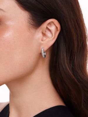 Rope Hoop Earrings in Rhodium Plated Sterling Silver