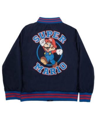 Boys Super Bros Zip-Up Varsity Bomber Jacket