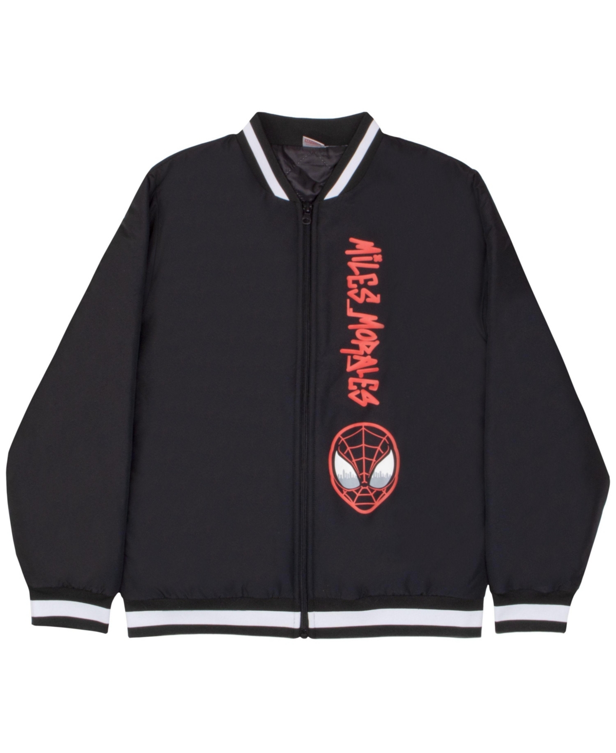 Miles Morales Spider-Man Big Boys Zip-Up Lightweight Graphic Print Superheroes Varsity Bomber Jacket