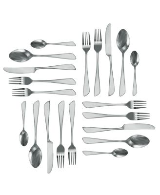 Gibbous 20 Piece Flatware Utensil Set, Stainless Steel Silverware Metal Service for 4 in Silver