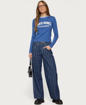 Women's Kyler Pinstripe Low Rise Jeans
