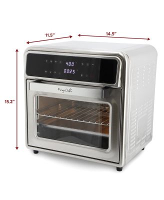 21.13 Quart Stainless Steel Digital Electric Multi-Function Air Fryer and Counter Top Oven in Silver