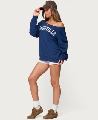 Women's Nashville Oversized Wide Neck Sweatshirt