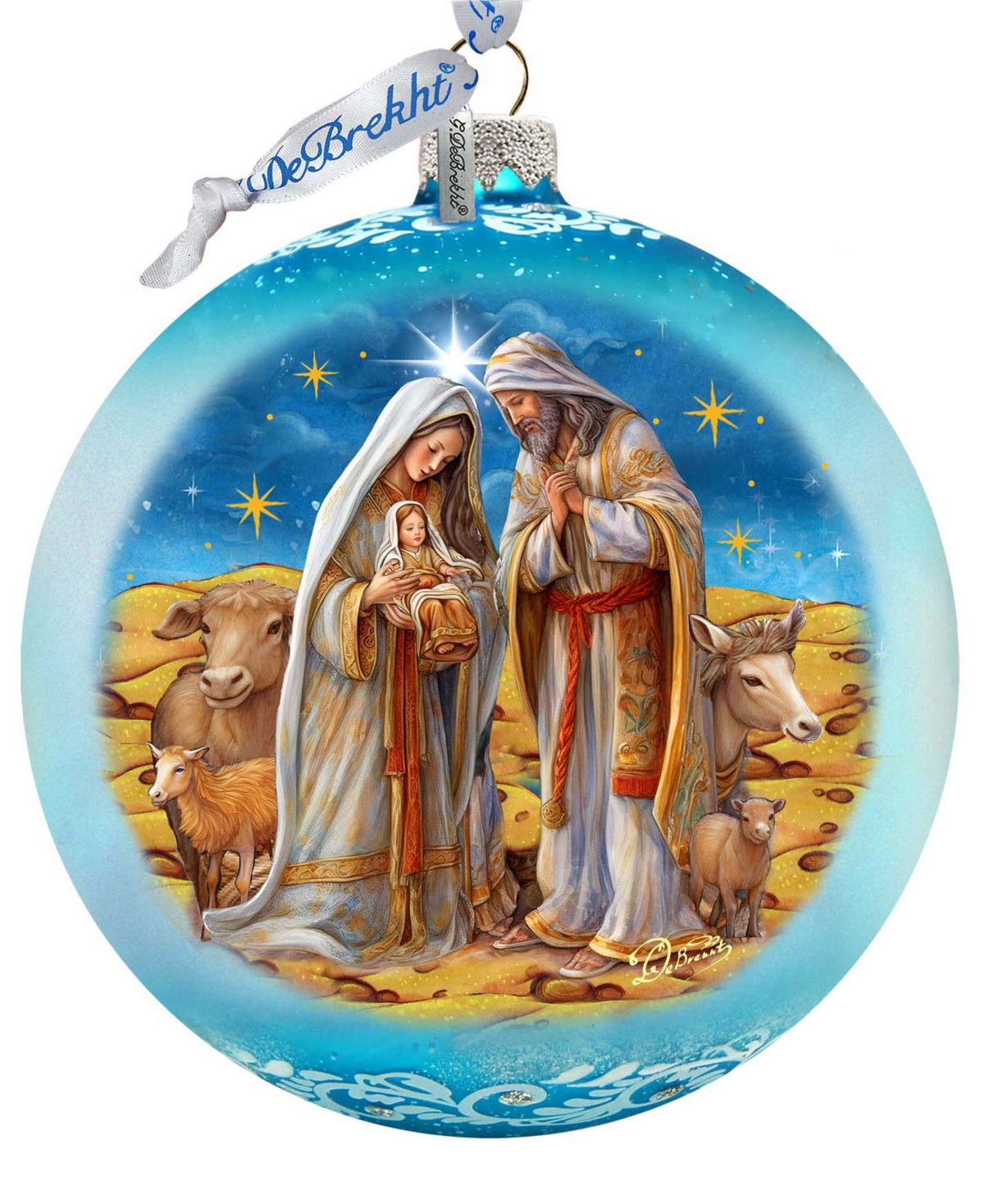 G.debrekht G. Debrekht Bethlehem's Miracle Glass Ornament In Multi