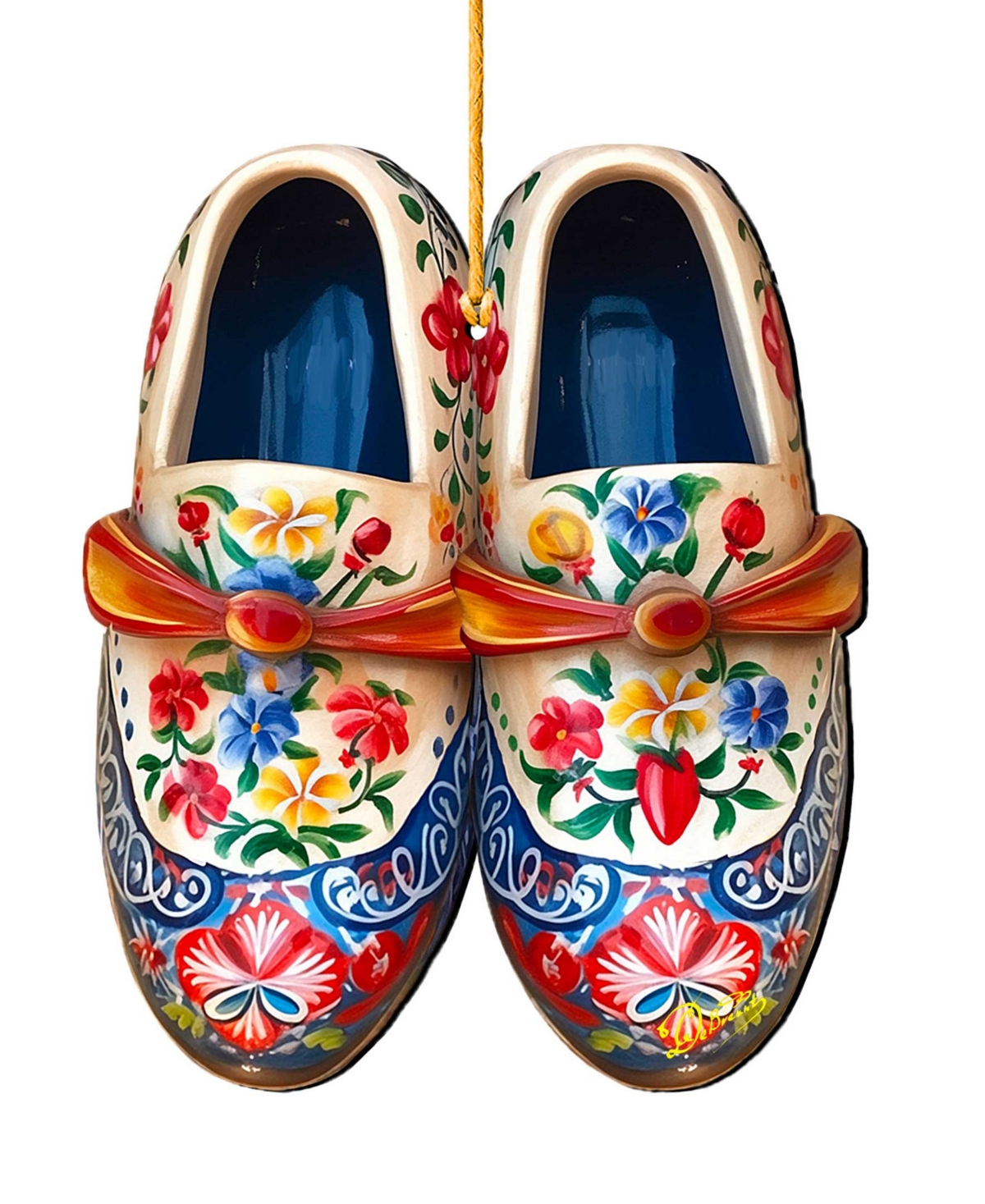 Designocracy Danish Shoes Christmas Wooden Ornament In Multi