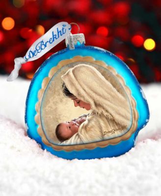 Mother of God Glass Christmas Ornament