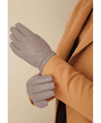 Women`s extra long Premium Lamb Leather Touchscreen Gloves "LOLA Long" Cashmere Lining