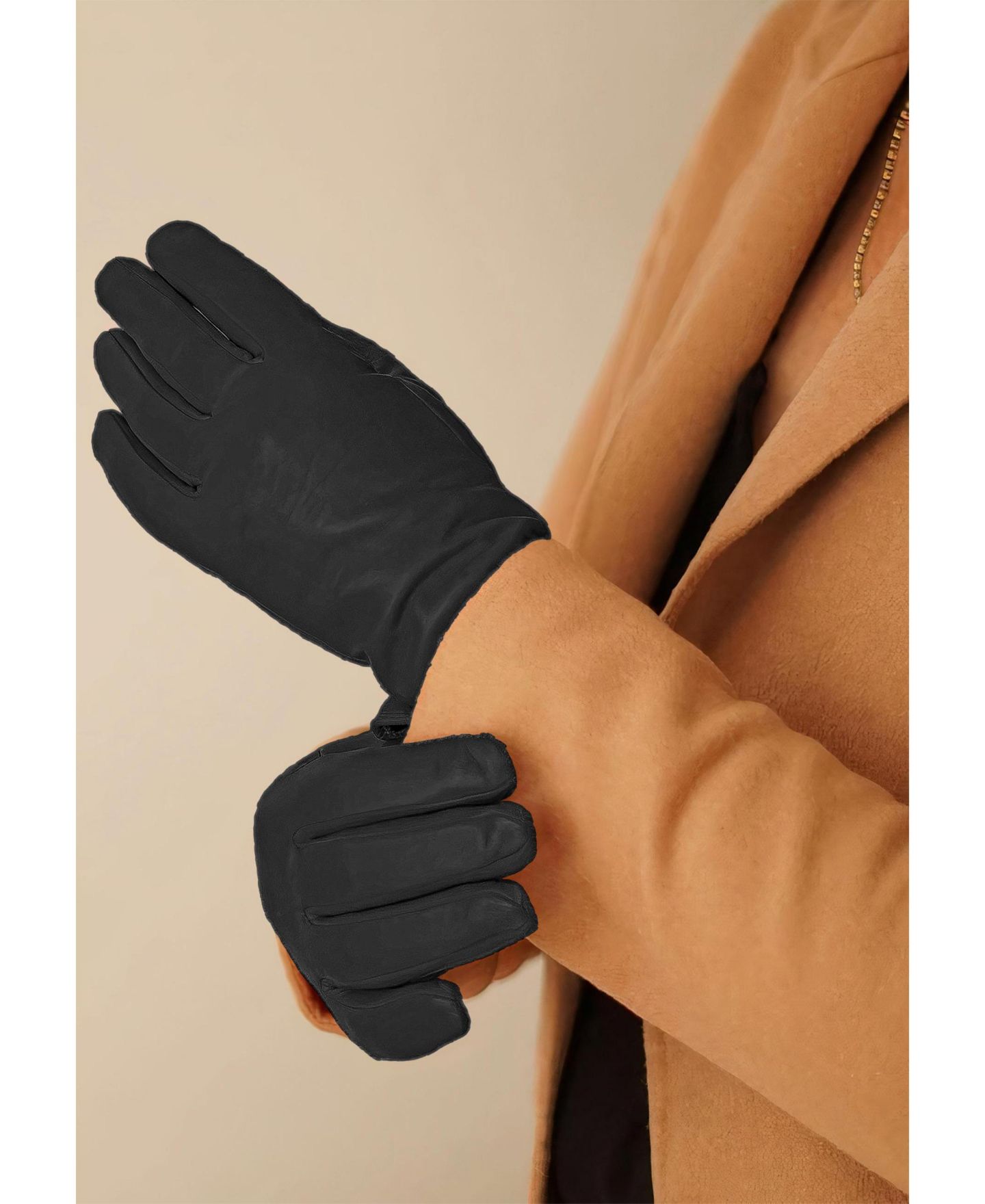 Женские перчатки KESSLER Women`s extra long Premium Lamb Leather Touchscreen Gloves Style Lola Long Cashmere Lining, цвет: Чёрный — фото 5