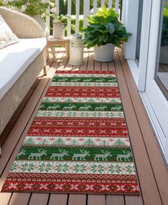 Holiday Washable Indoor/Outdoor ACN1818 2'3"x7'6" Runner Area Rug