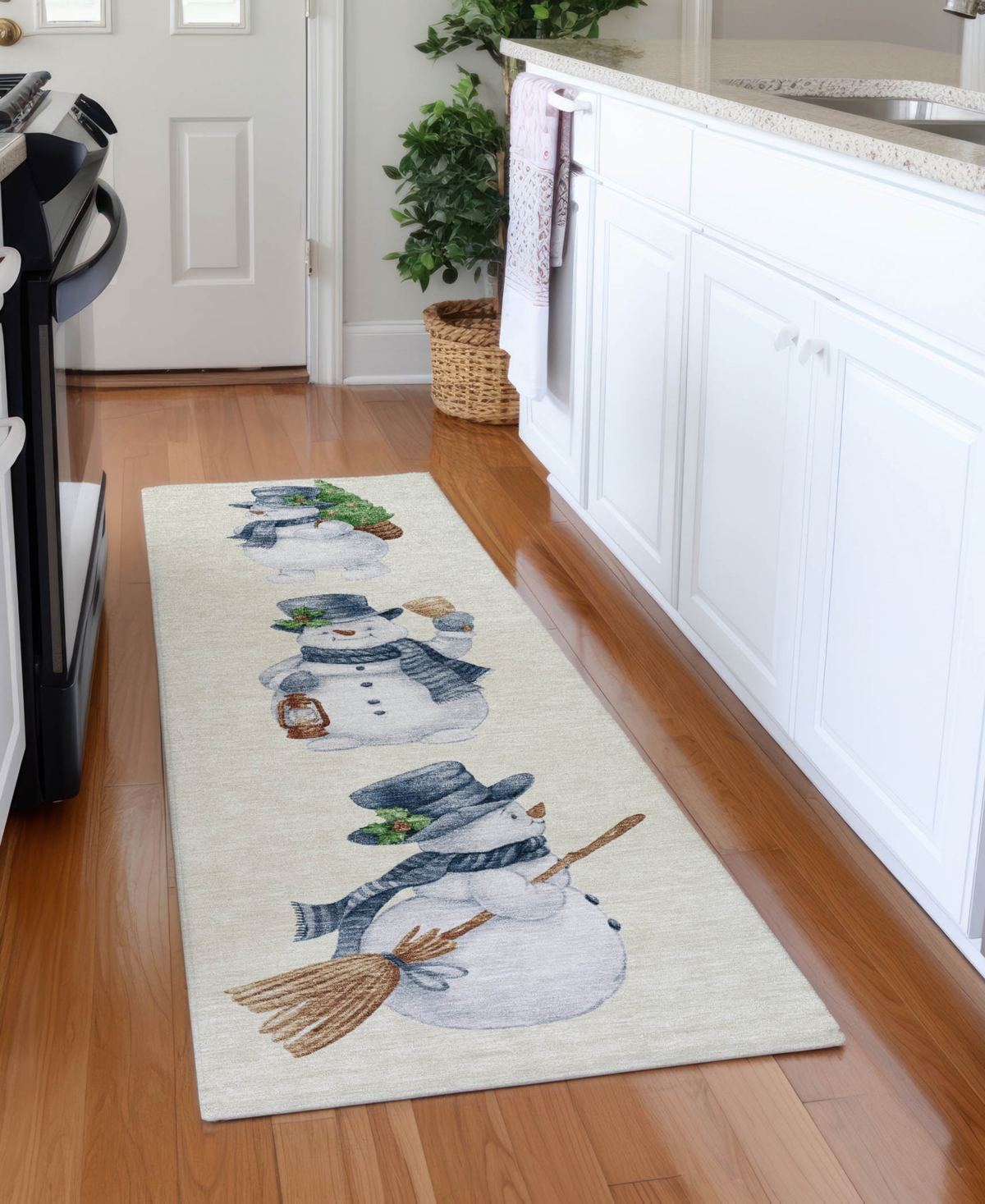 Addison Holiday Washable Indoor/outdoor Acn1826 2'3"x7'6" Runner Area Rug In White