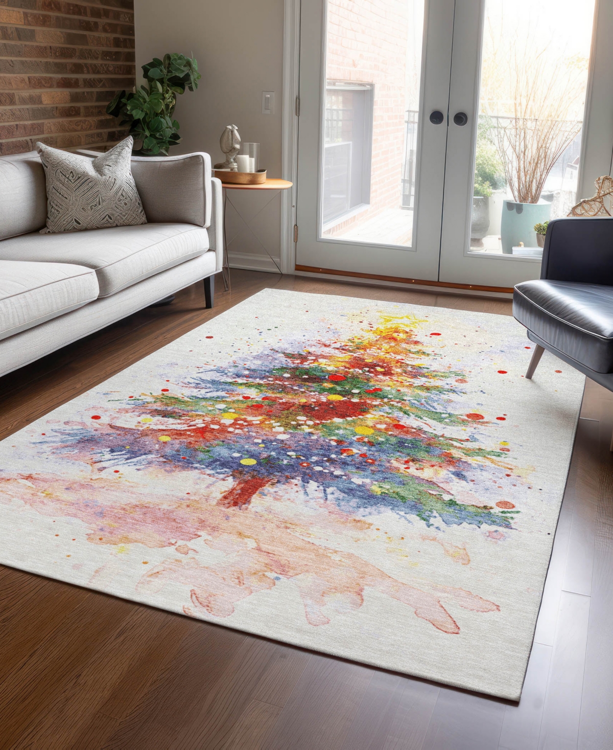 Addison Holiday Washable Indoor/outdoor Acn1809 2'6"x3'10" Area Rug In White