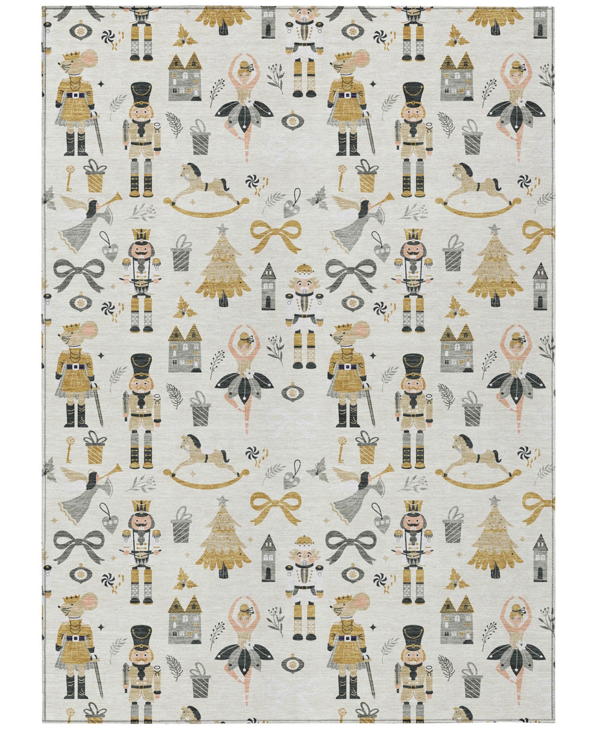 Addison Holiday Washable Indoor/outdoor Acn1827 3'x5' Area Rug In White