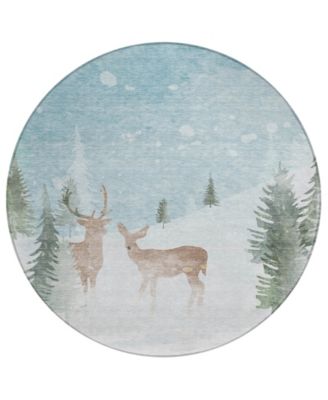 Addison - Holiday Washable Indoor/Outdoor ACN1821 Round Area Rug