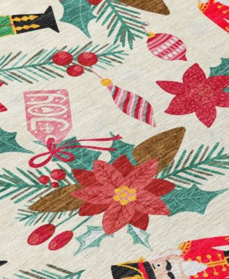 Holiday Washable Indoor/Outdoor ACN1822 8'x8' Round Area Rug