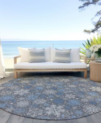 Holiday Washable Indoor/Outdoor ACN1823 8'x8' Round Area Rug