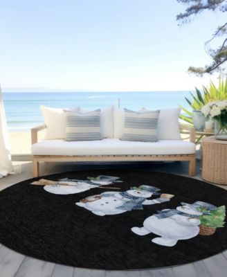 Holiday Washable Indoor/Outdoor ACN1826 8'x8' Round Area Rug