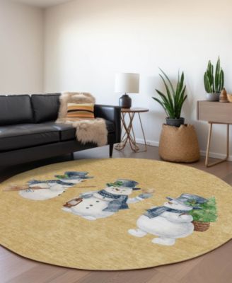 Holiday Washable Indoor/Outdoor ACN1826 8'x8' Round Area Rug